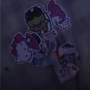 HELLO KITTY childrens hair bow, +3 sanario stickers for free!!!!!!